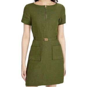 Tory Burch | Dresses | Tory Burch Nadia Green 0 Linen Gold Silver Tone Belt Buckle Mini Dress Size 6 | Poshmark Tory Burch | Dresses | Tory Burch Nadia Green 0 Linen Gold Silver Tone Belt Buckle Mini Dress Size 6 | Poshmark